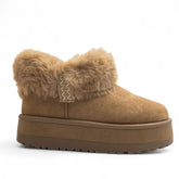 Europeon Union Women Beige Chamois Half Boot #3263